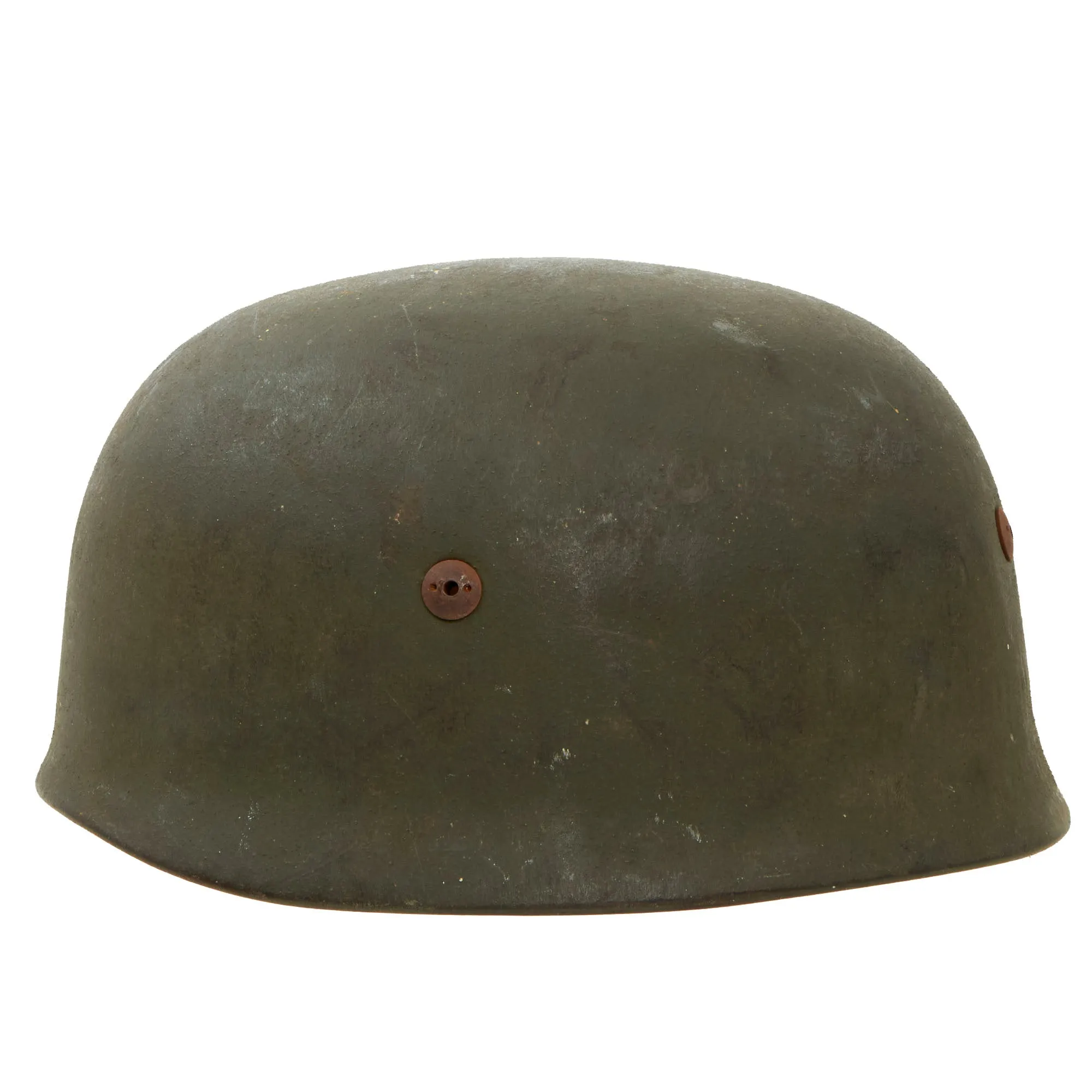 Original German WWII M-38 Luftwaffe Fallschirmjäger Paratrooper Helmet with Complete 56cm Liner and Chinstraps - CKL68