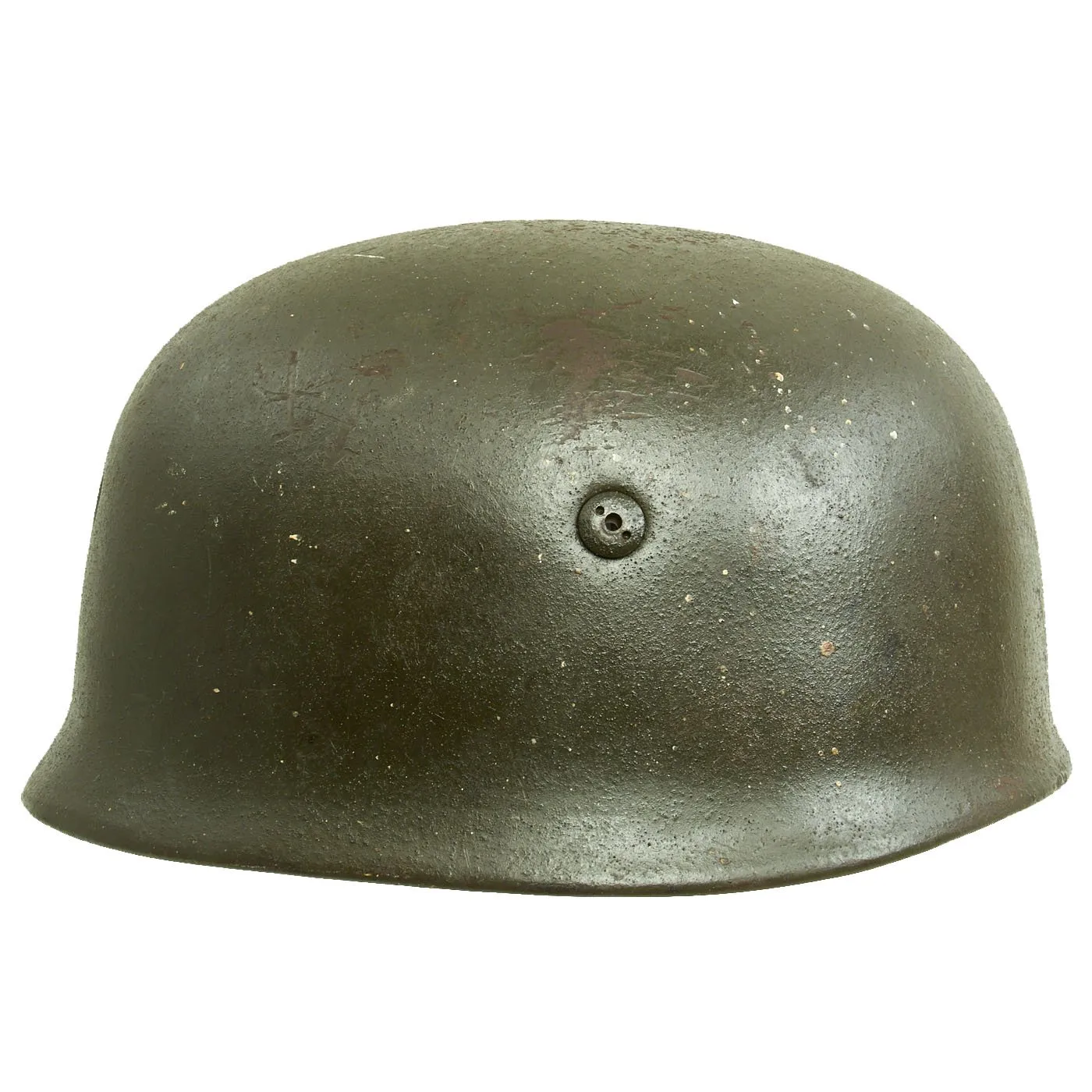 Original German WWII M38 Luftwaffe Fallschirmjäger Paratrooper Helmet Shell with Decal & Dome Stamp - ET68