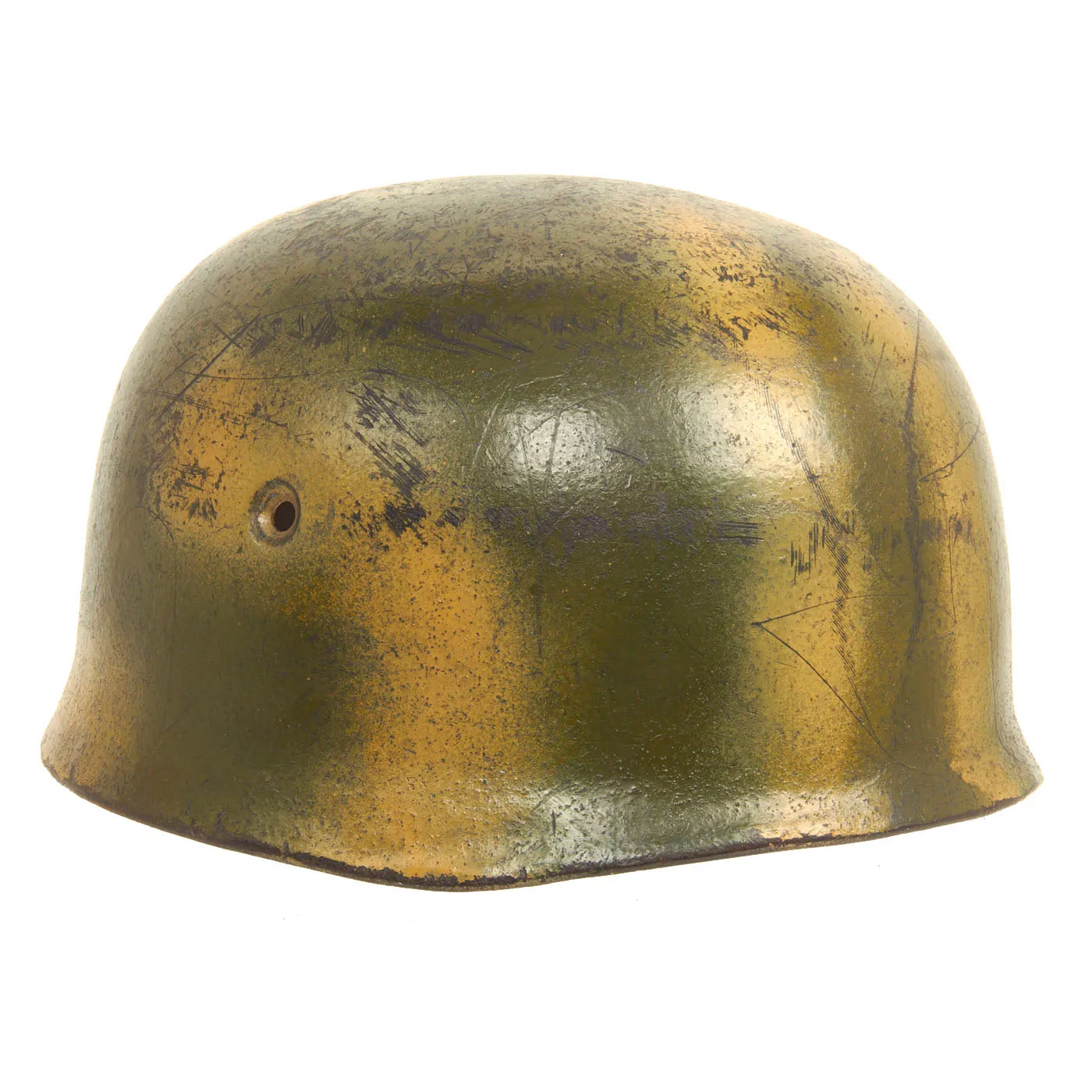 Original German WWII M38 Luftwaffe Fallschirmjäger Paratrooper Helmet Shell with Decal & Replacement Camouflage - ET66