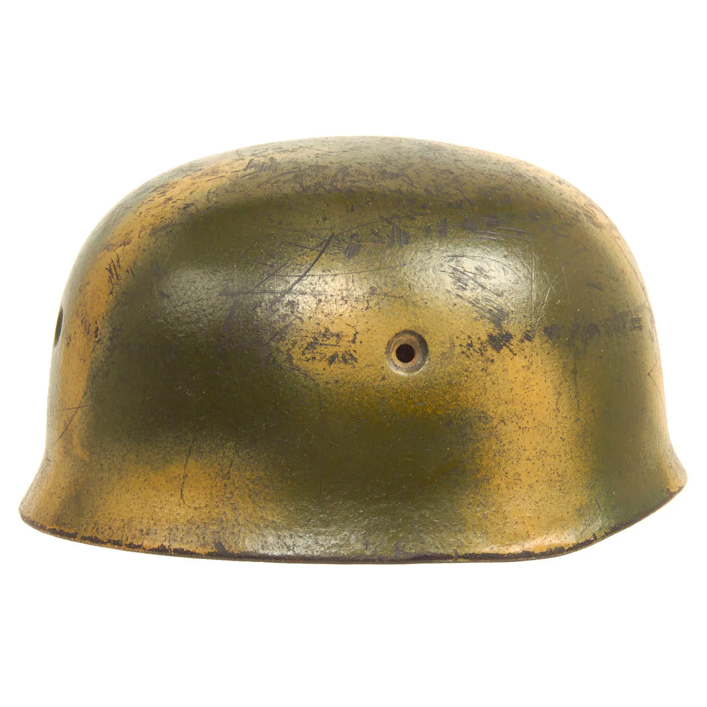 Original German WWII M38 Luftwaffe Fallschirmjäger Paratrooper Helmet Shell with Decal & Replacement Camouflage - ET66