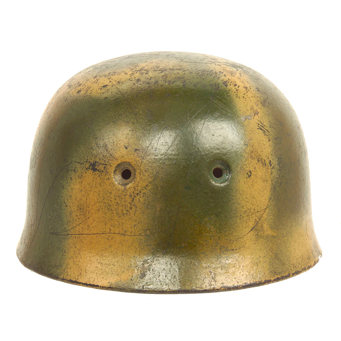 Original German WWII M38 Luftwaffe Fallschirmjäger Paratrooper Helmet Shell with Decal & Replacement Camouflage - ET66