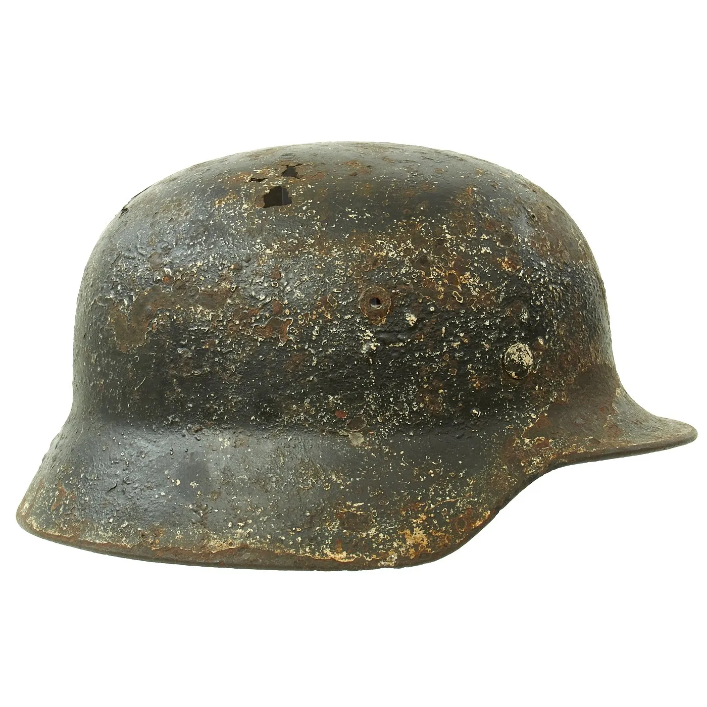 Original German WWII M40 Russian Front Battlefield Pickup Helmet Shell - marked Q66