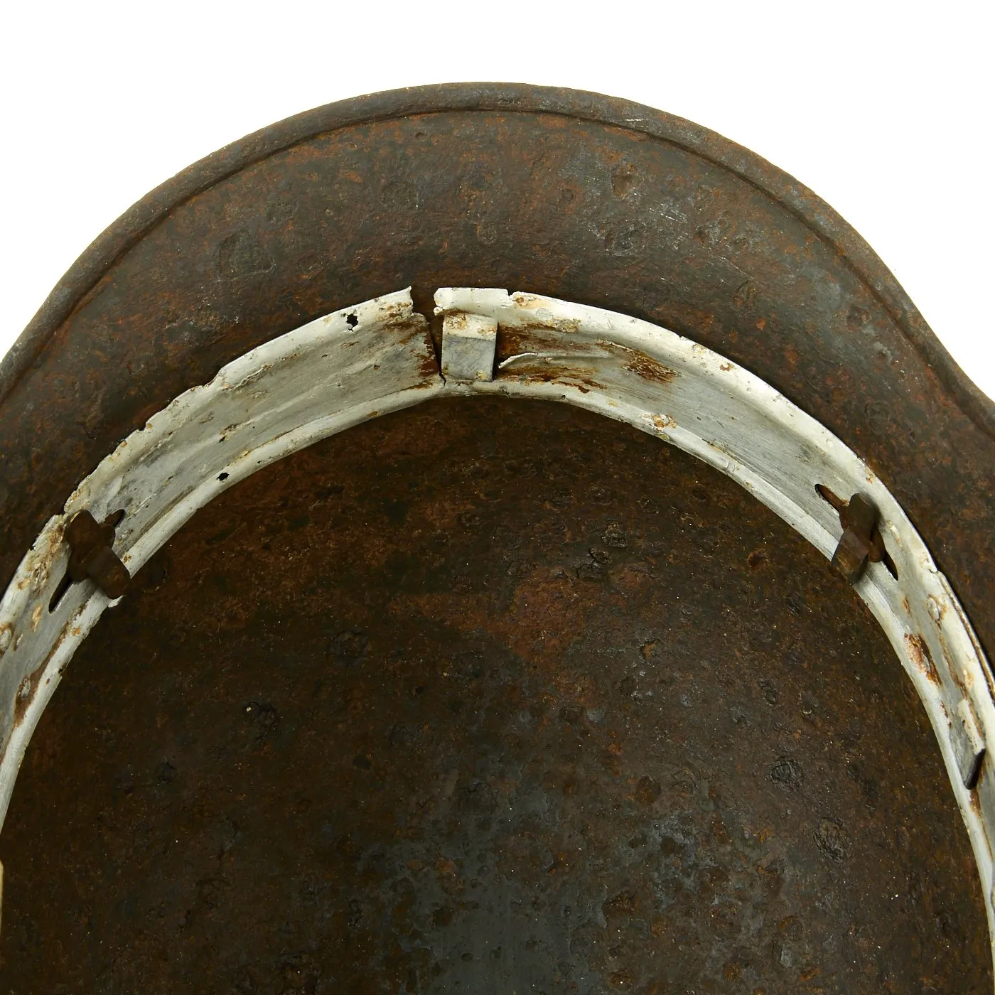 Original German WWII M40 Russian Front Battlefield Pickup Helmet Shell - marked Q66