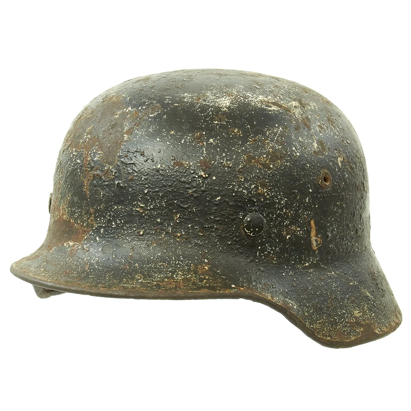 Original German WWII M40 Russian Front Battlefield Pickup Helmet Shell - marked Q66