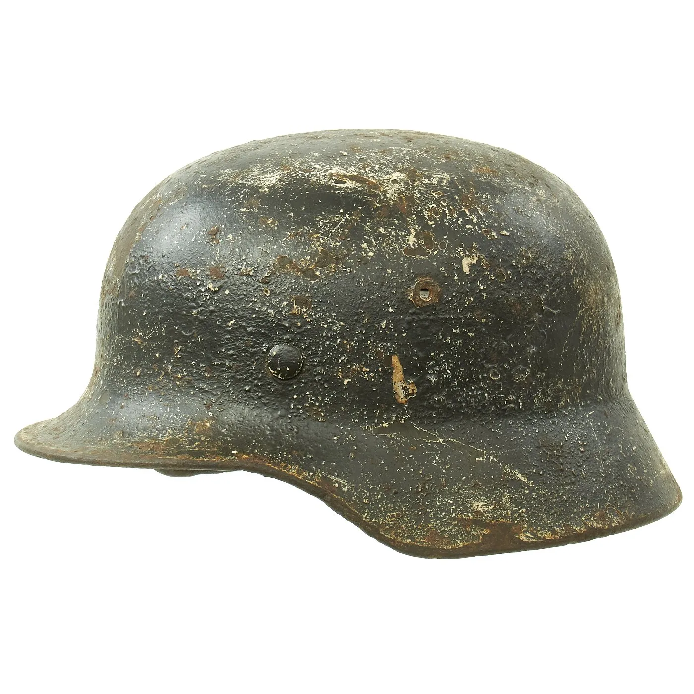 Original German WWII M40 Russian Front Battlefield Pickup Helmet Shell - marked Q66