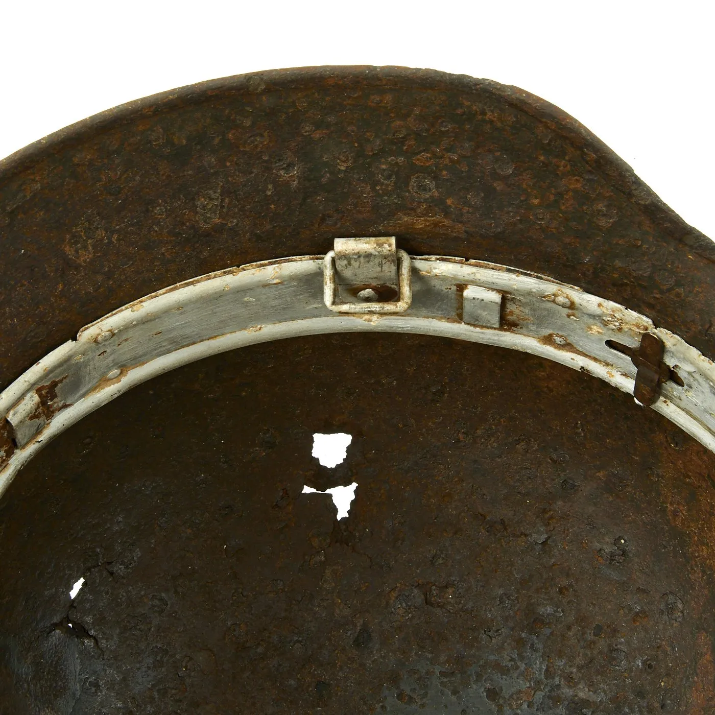 Original German WWII M40 Russian Front Battlefield Pickup Helmet Shell - marked Q66