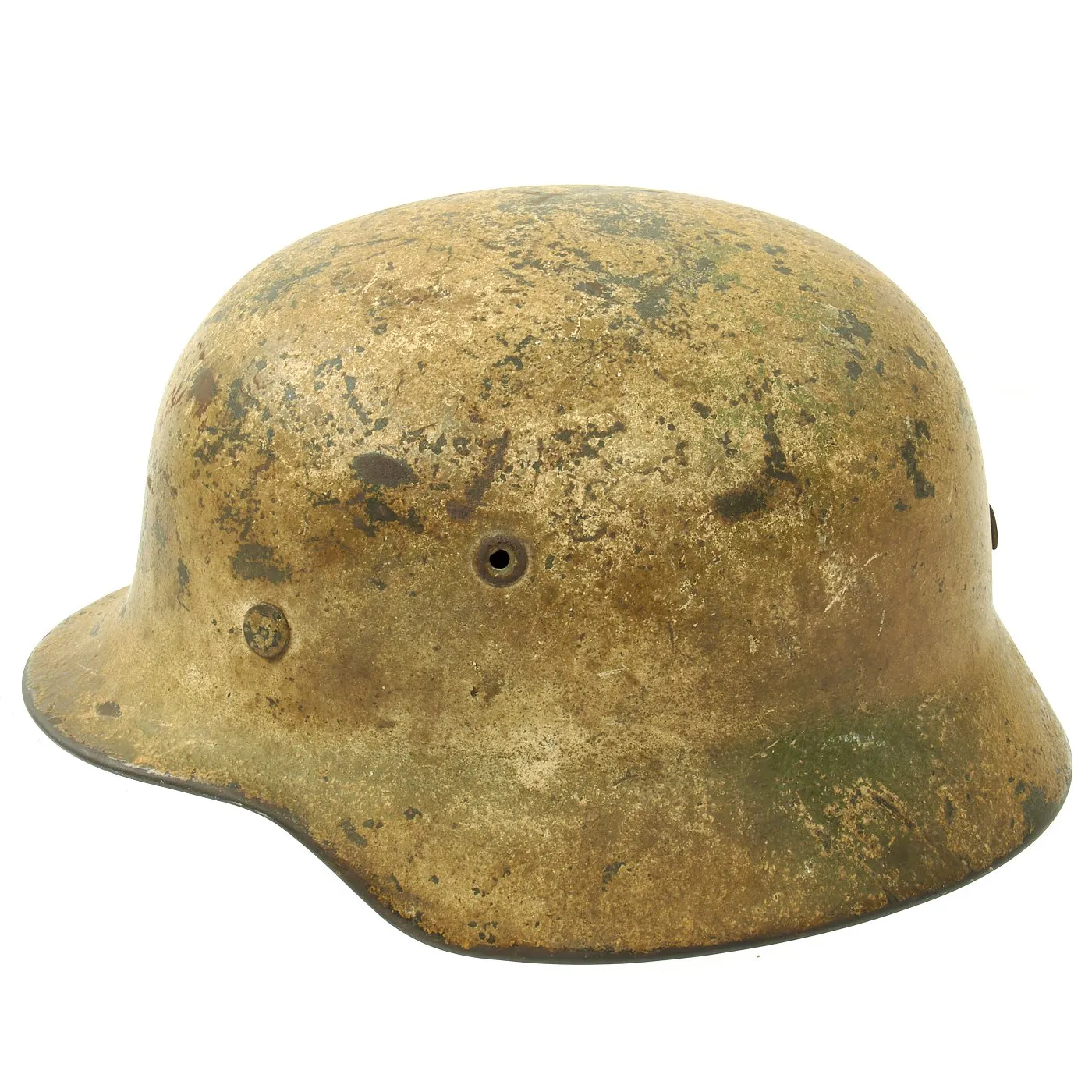 Original German WWII M40 Winter Field Camouflage Steel Helmet - Marked NS66