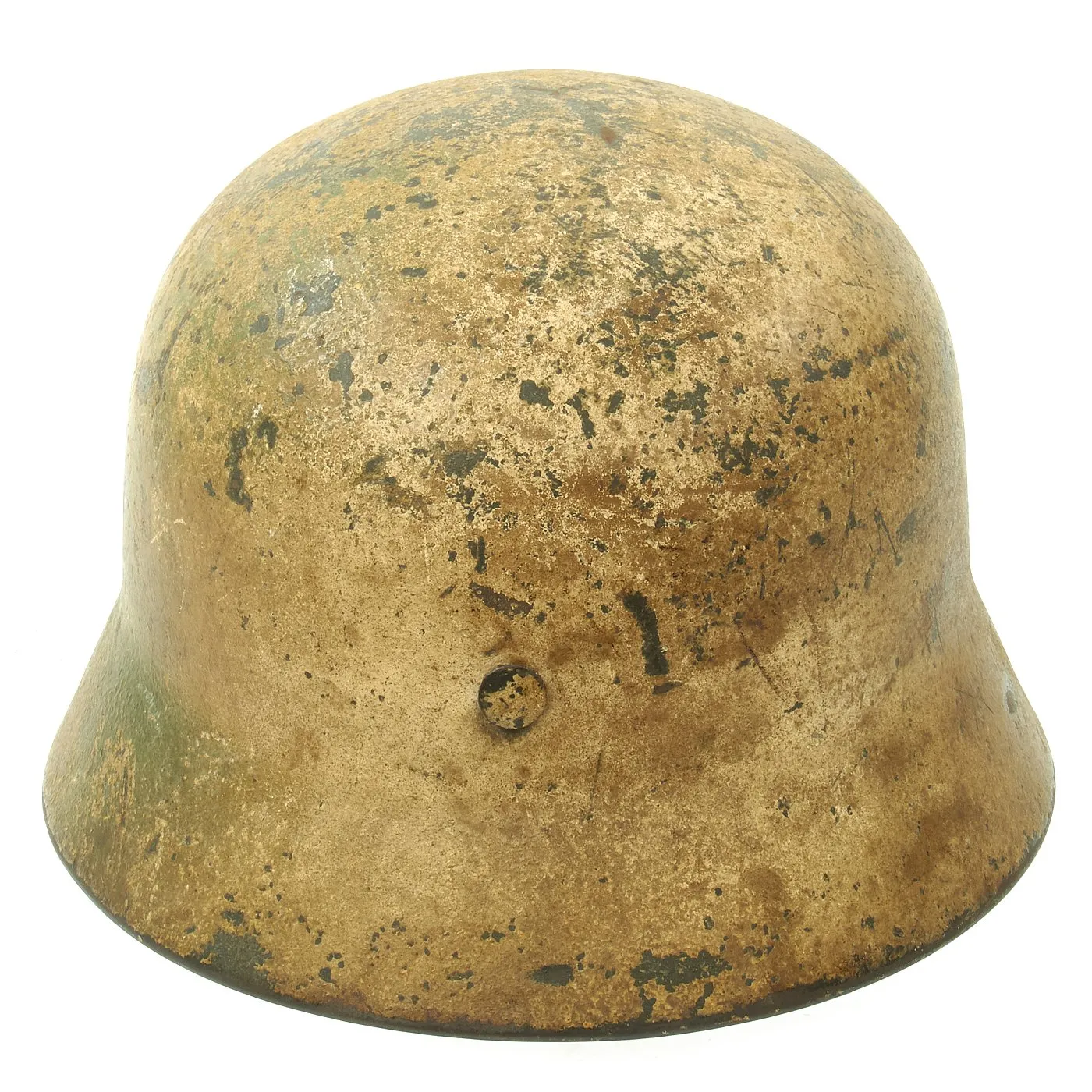 Original German WWII M40 Winter Field Camouflage Steel Helmet - Marked NS66