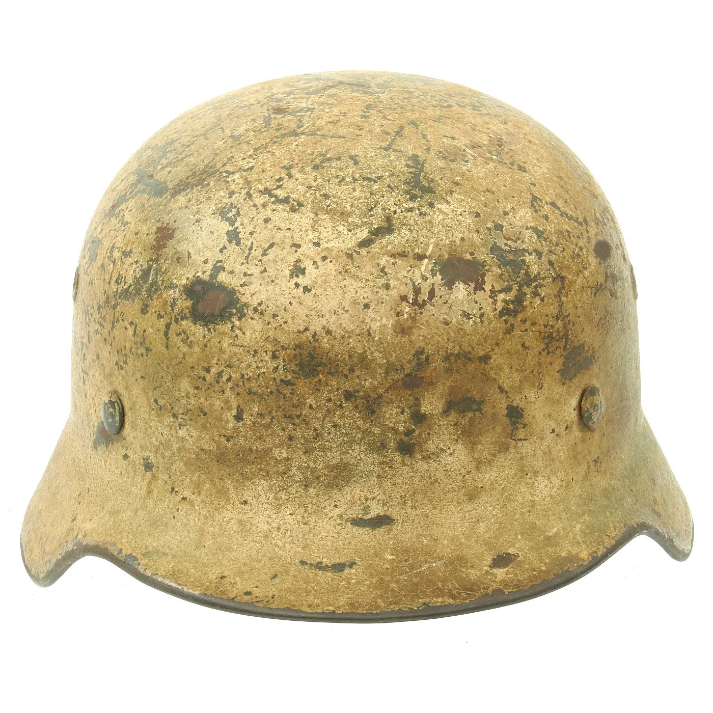 Original German WWII M40 Winter Field Camouflage Steel Helmet - Marked NS66