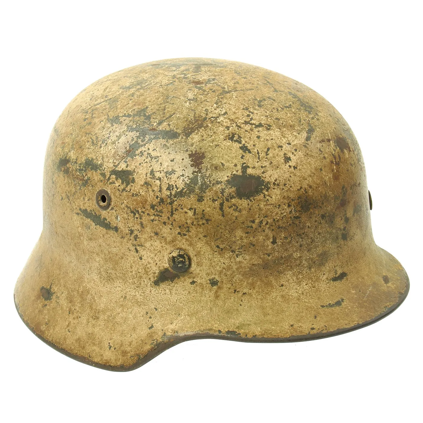 Original German WWII M40 Winter Field Camouflage Steel Helmet - Marked NS66