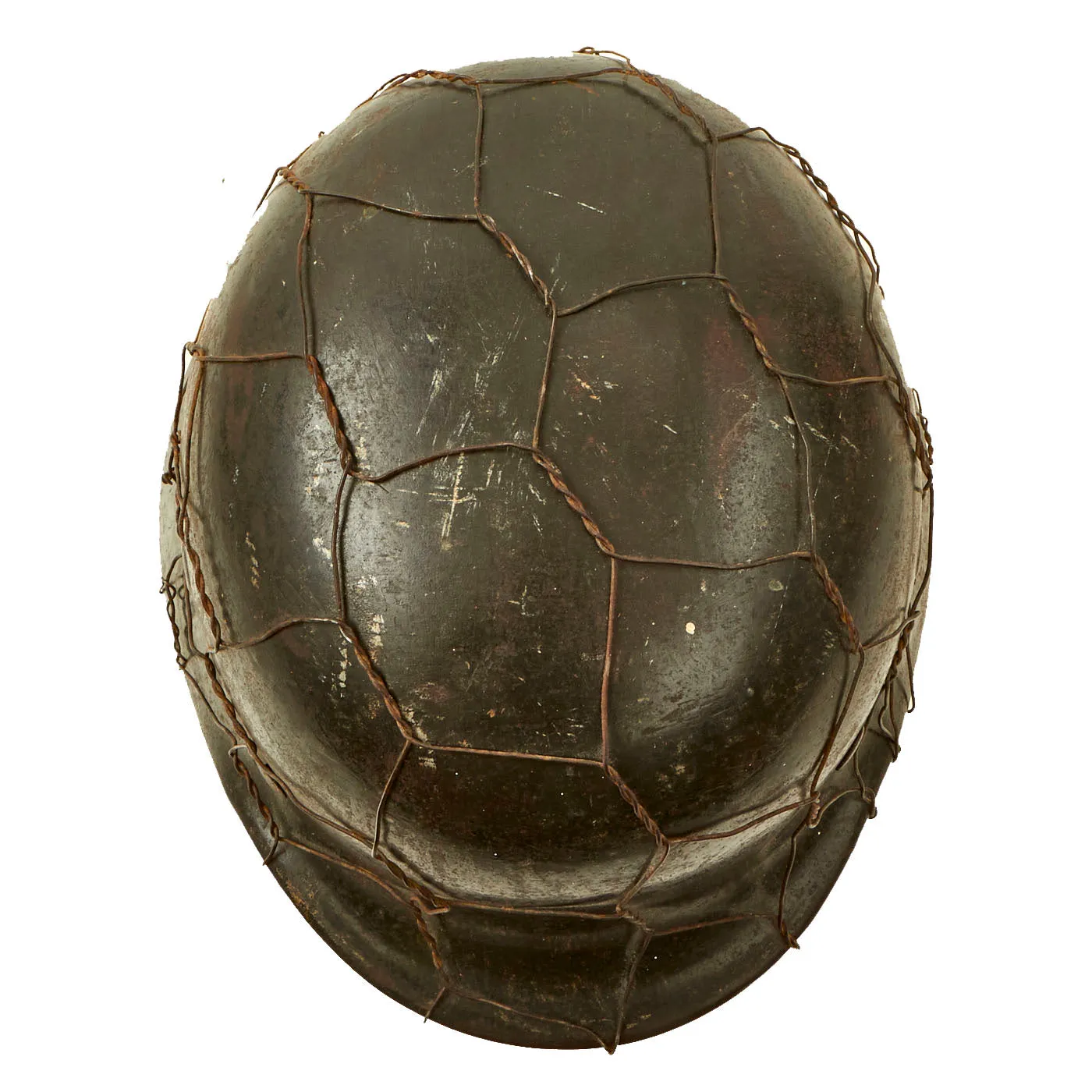 Original German WWII Named Army Heer M40 Single Decal Chicken Wire Helmet with 56cm Liner - EF64