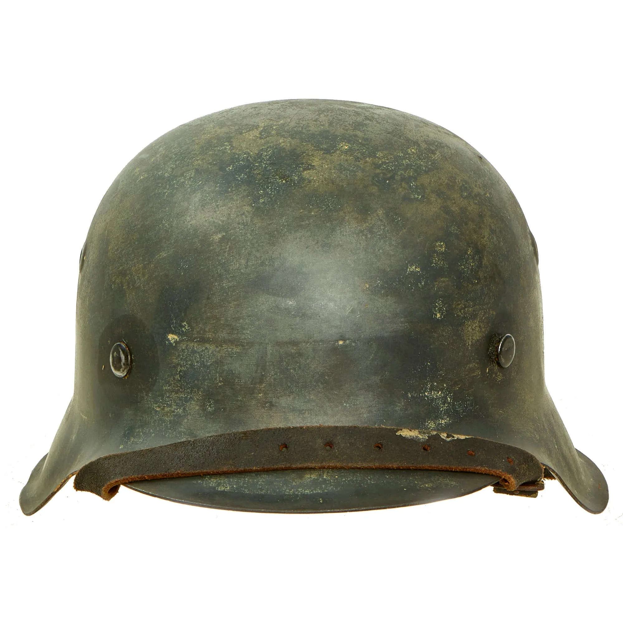 Original German WWII Service Worn M42 Single Decal Army Heer Helmet with 55cm Liner - hkp62