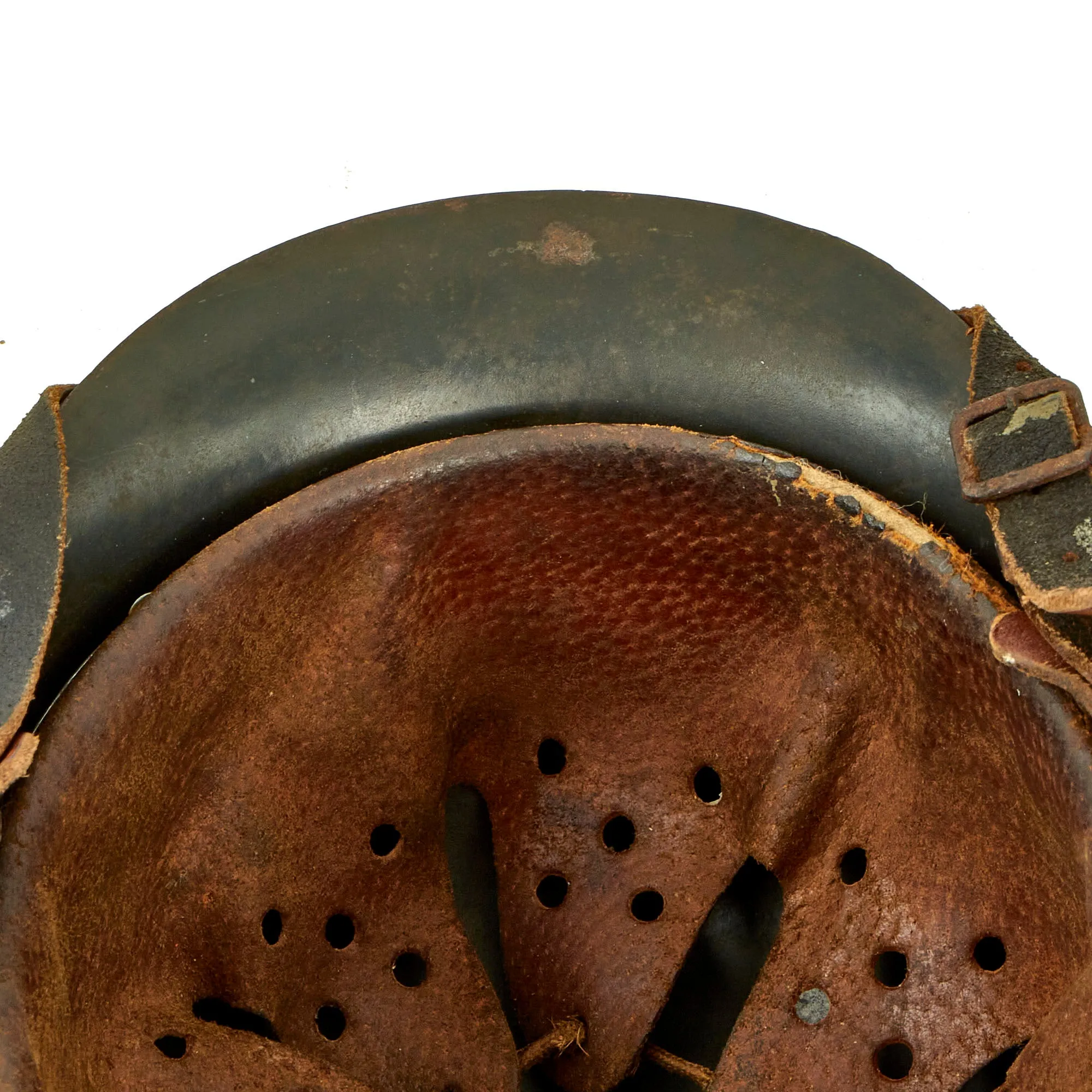 Original German WWII Service Worn M42 Single Decal Army Heer Helmet with 55cm Liner - hkp62