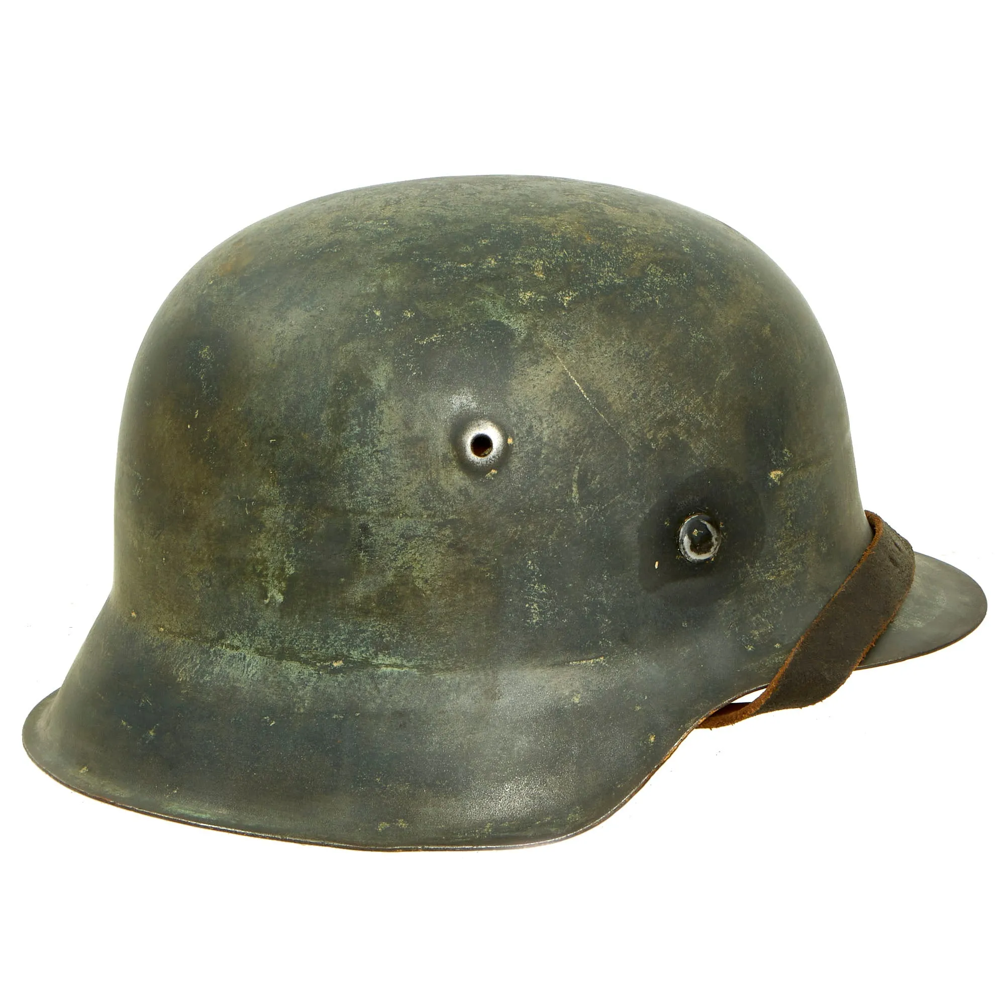 Original German WWII Service Worn M42 Single Decal Army Heer Helmet with 55cm Liner - hkp62