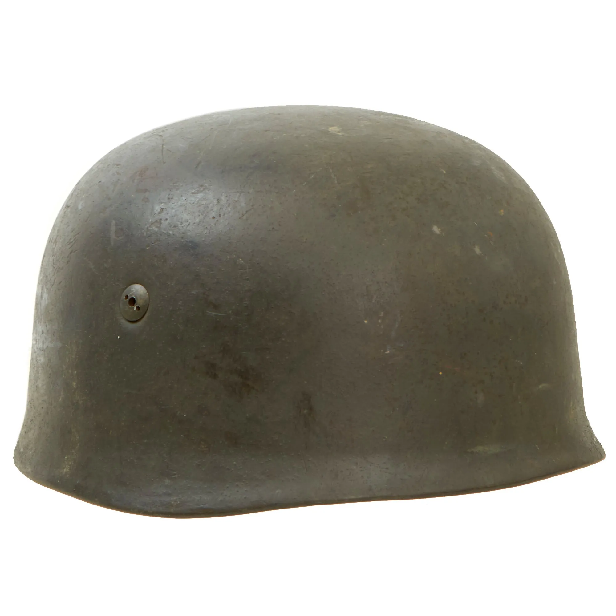 Original German WWII Single Decal M-38 Luftwaffe Fallschirmjäger Paratrooper Helmet with Complete 57cm Liner and Chinstraps - ET68