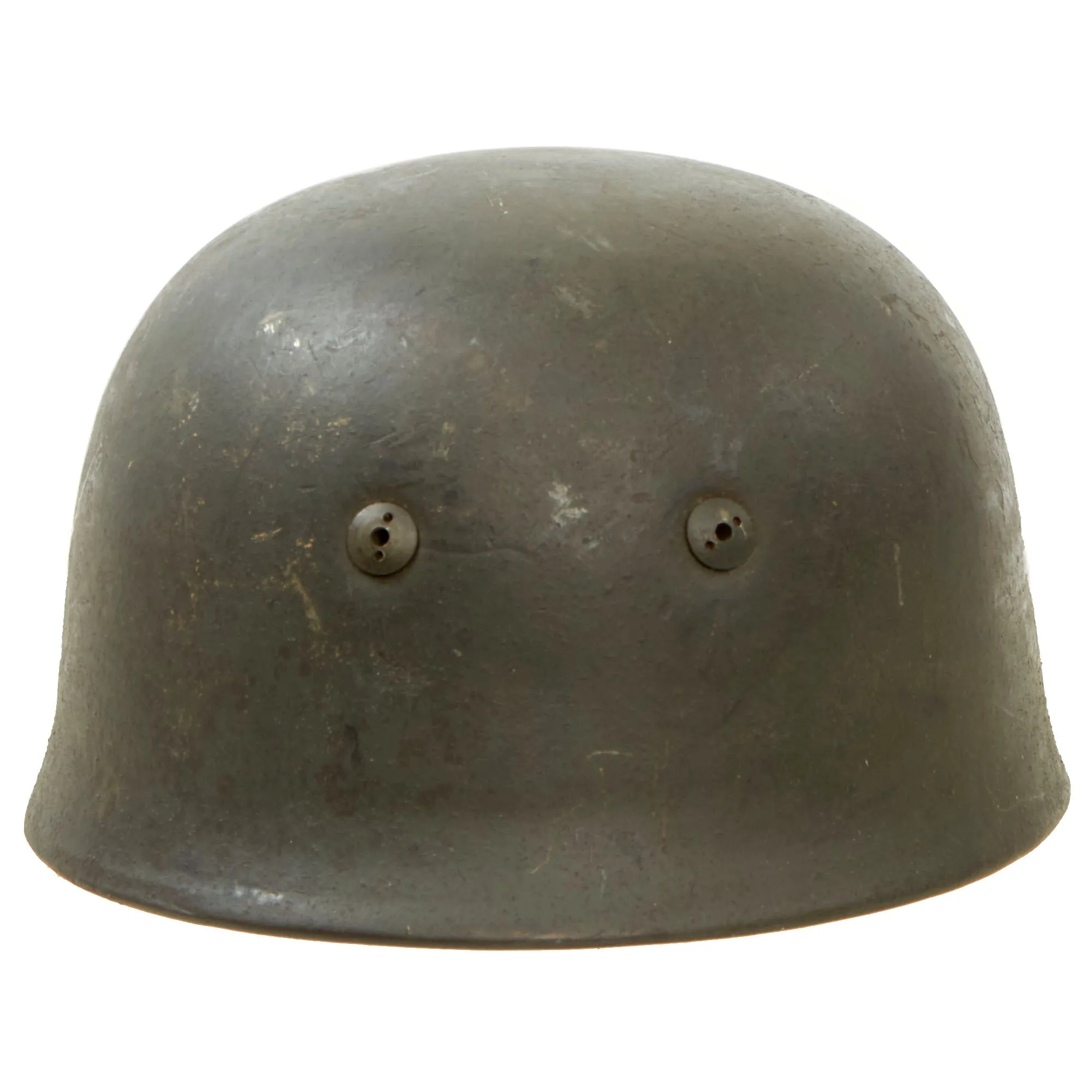 Original German WWII Single Decal M-38 Luftwaffe Fallschirmjäger Paratrooper Helmet with Complete 57cm Liner and Chinstraps - ET68