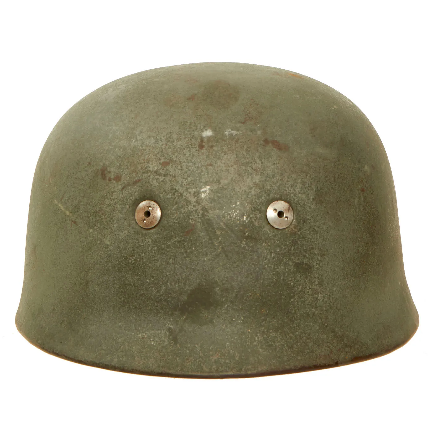 Original German WWII Single Decal M-38 Luftwaffe Fallschirmjäger Paratrooper Helmet with Complete 61cm Liner and Chinstraps - ET71