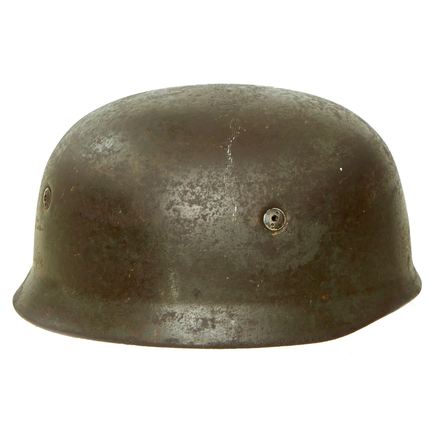 Original German WWII Single Decal M-38 Luftwaffe Fallschirmjäger Paratrooper Helmet with Czech Replica Liner & Chinstraps - ET68