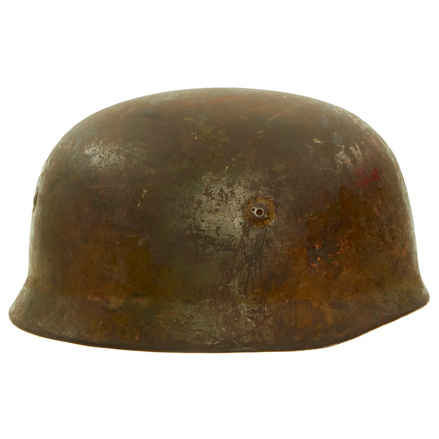 Original WWII German Normandy Pattern Camouflage M-38 Luftwaffe Fallschirmjäger Paratrooper Helmet - Complete with Liner and Chinstraps