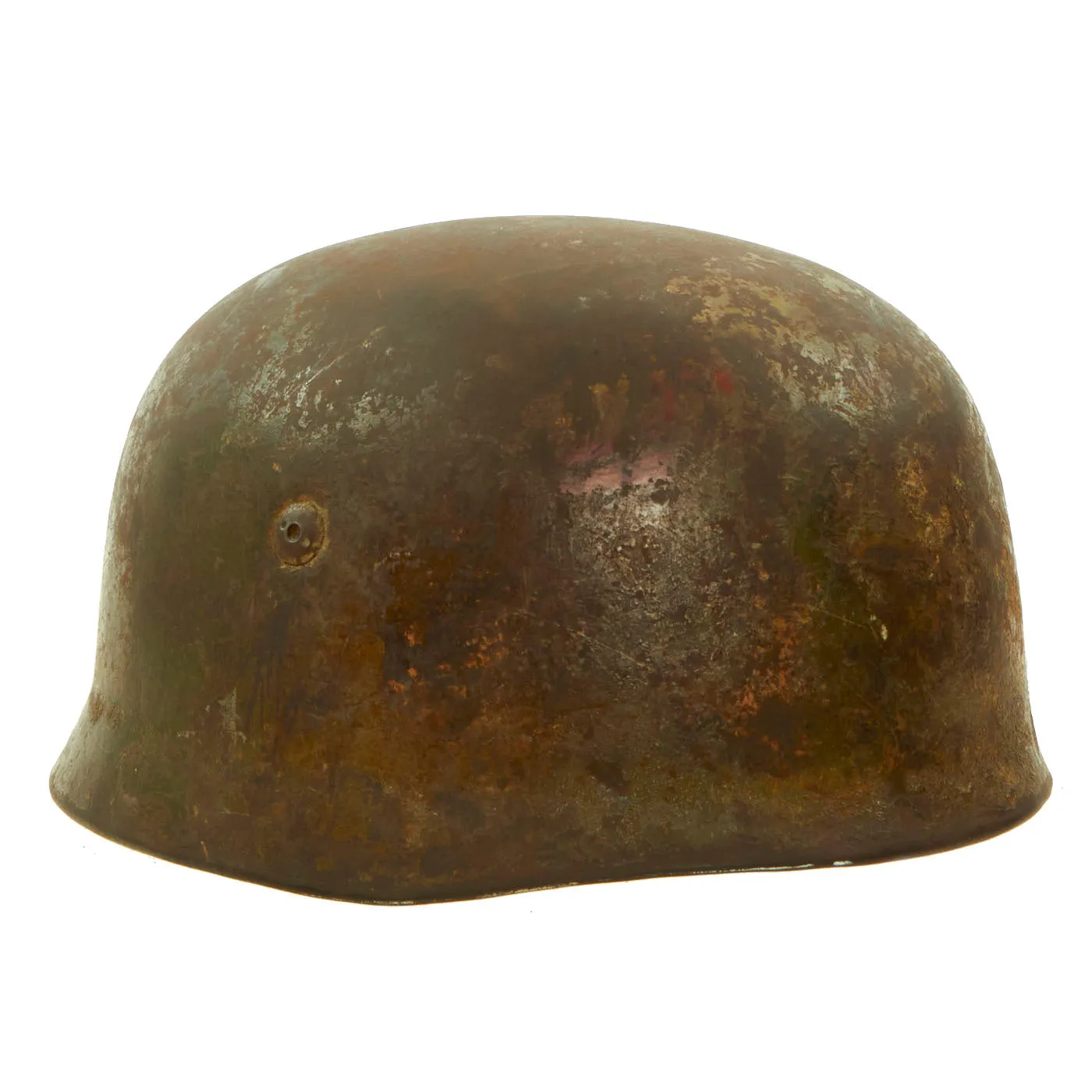 Original WWII German Normandy Pattern Camouflage M-38 Luftwaffe Fallschirmjäger Paratrooper Helmet - Complete with Liner and Chinstraps