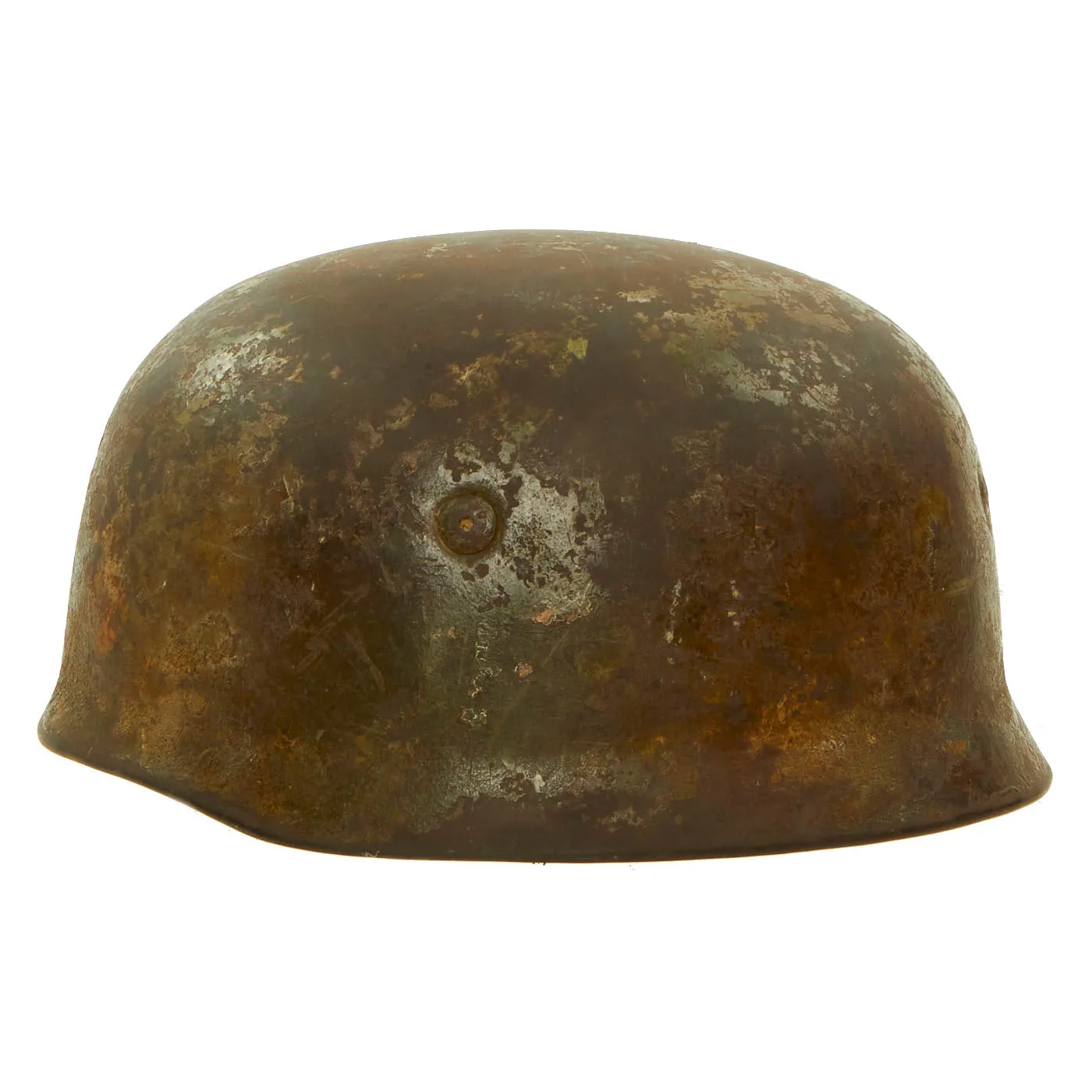 Original WWII German Normandy Pattern Camouflage M-38 Luftwaffe Fallschirmjäger Paratrooper Helmet - Complete with Liner and Chinstraps