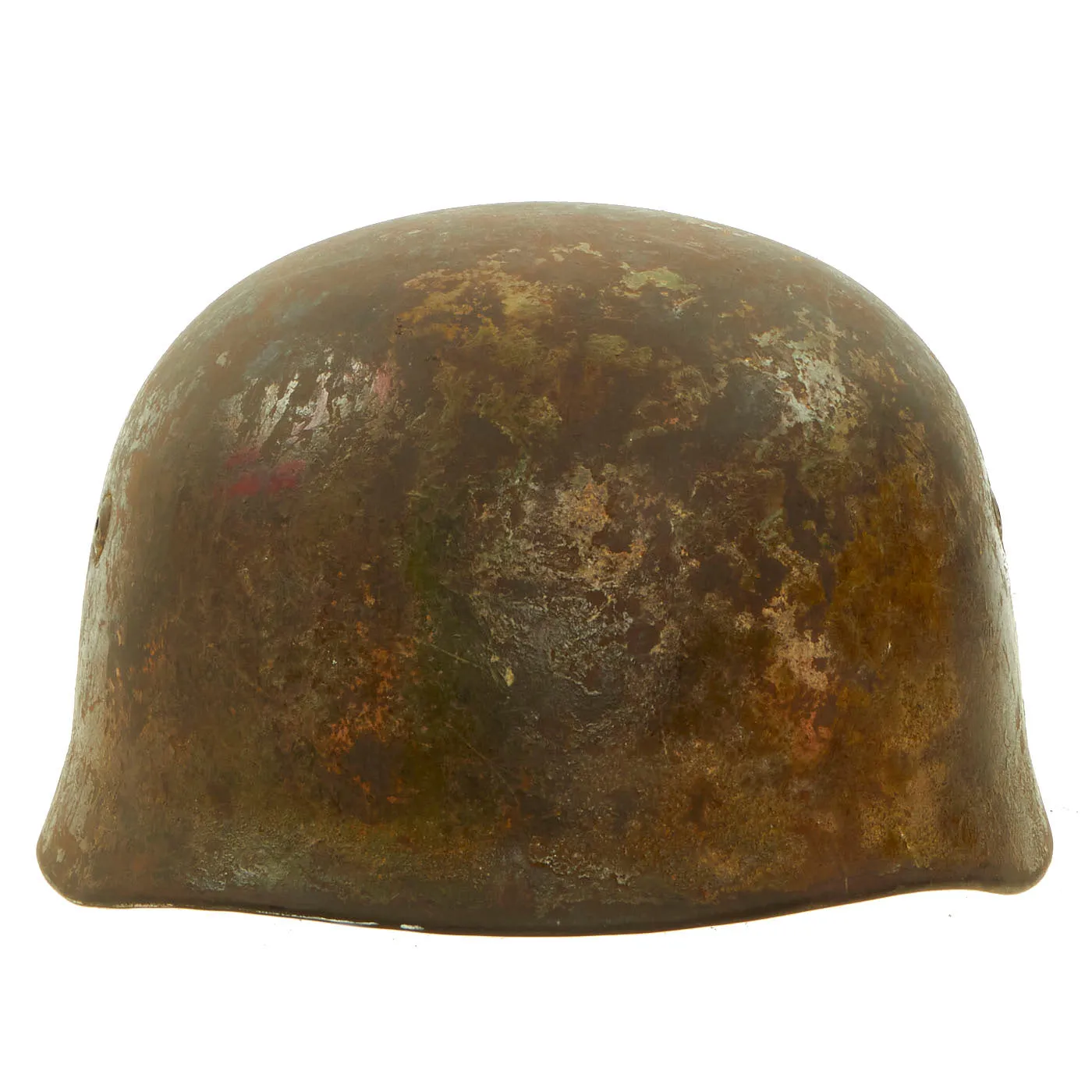 Original WWII German Normandy Pattern Camouflage M-38 Luftwaffe Fallschirmjäger Paratrooper Helmet - Complete with Liner and Chinstraps