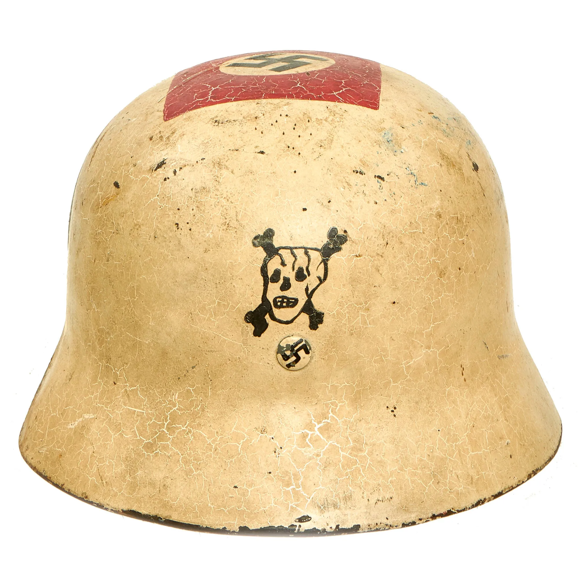 Original WWII USGI Captured 1st Infantry Division "Fighting First" Souvenir Painted German M40 Steel Helmet with Provenance - EF64