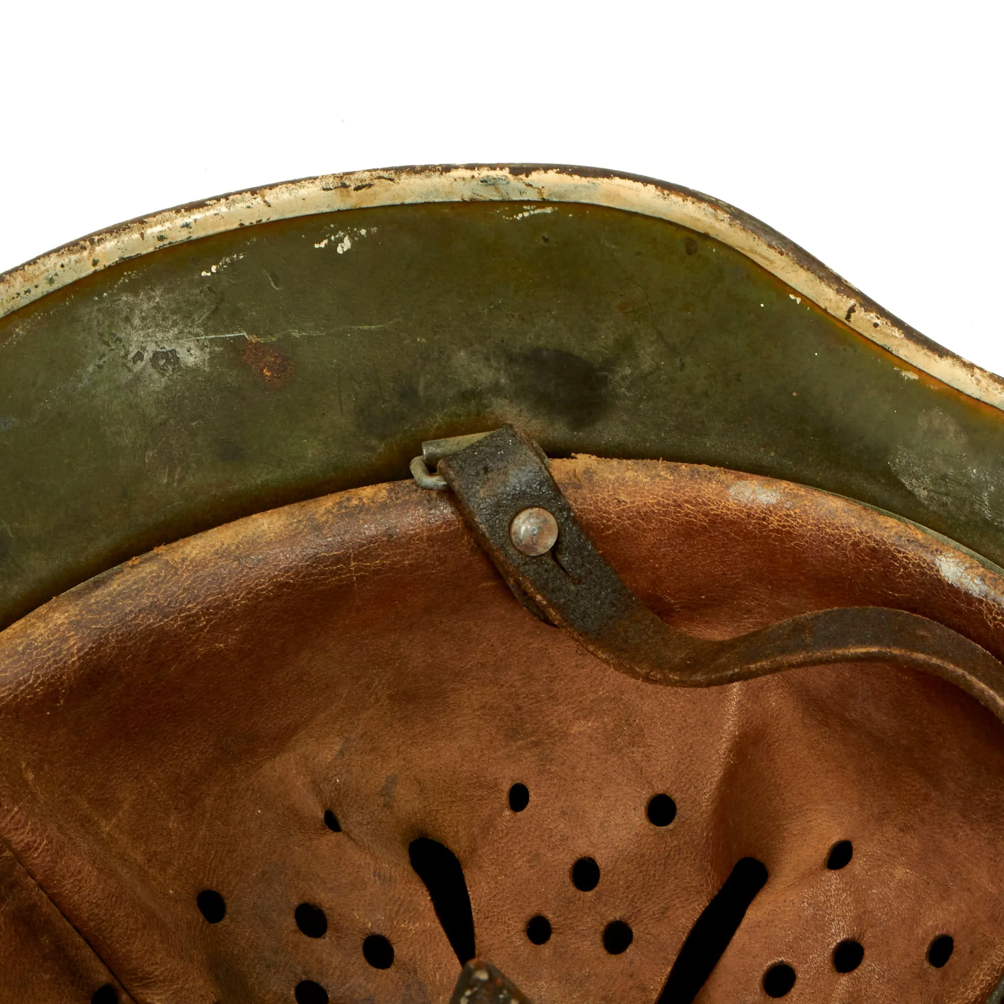 Original WWII USGI Captured 1st Infantry Division "Fighting First" Souvenir Painted German M40 Steel Helmet with Provenance - EF64