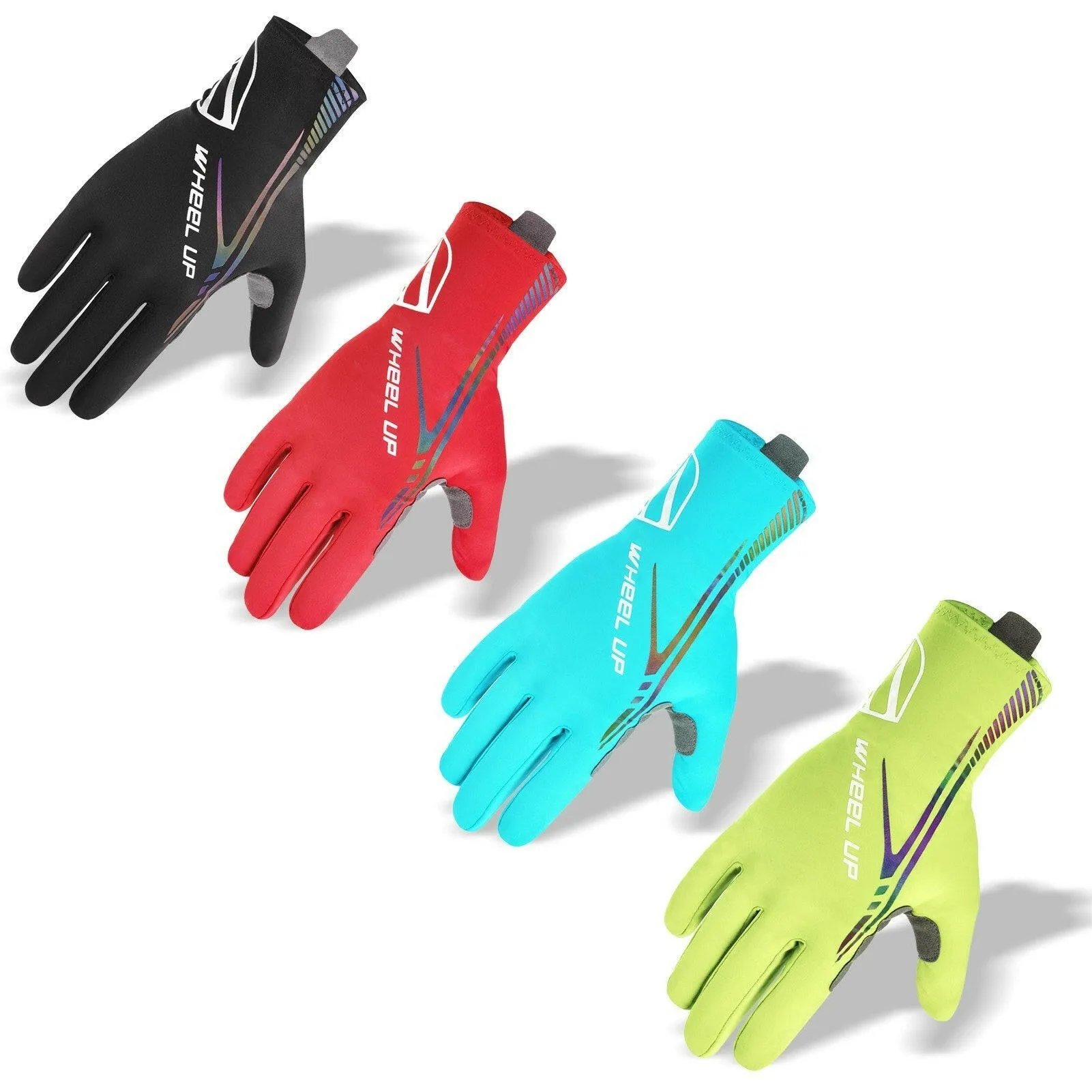 Outdoor Sports Gloves Touch Screen Design Cycling Gloves with Reflective Strips Anti-slip Gloves