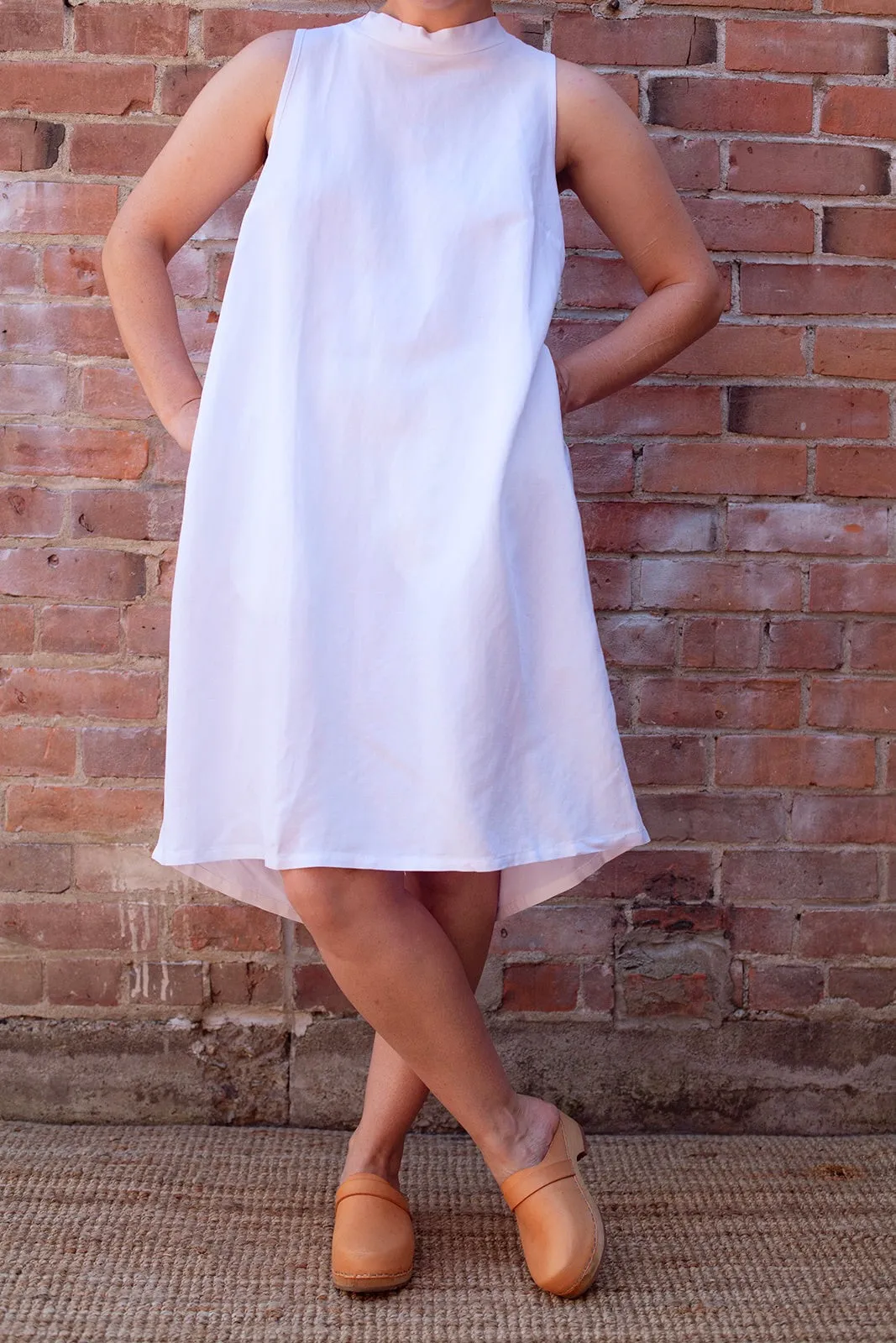 Pacifica Dress in White Linen