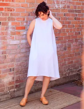 Pacifica Dress in White Linen