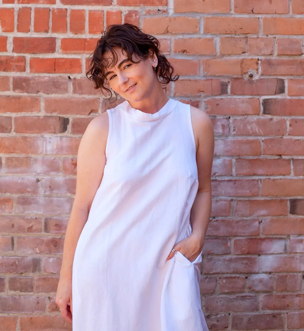 Pacifica Dress in White Linen