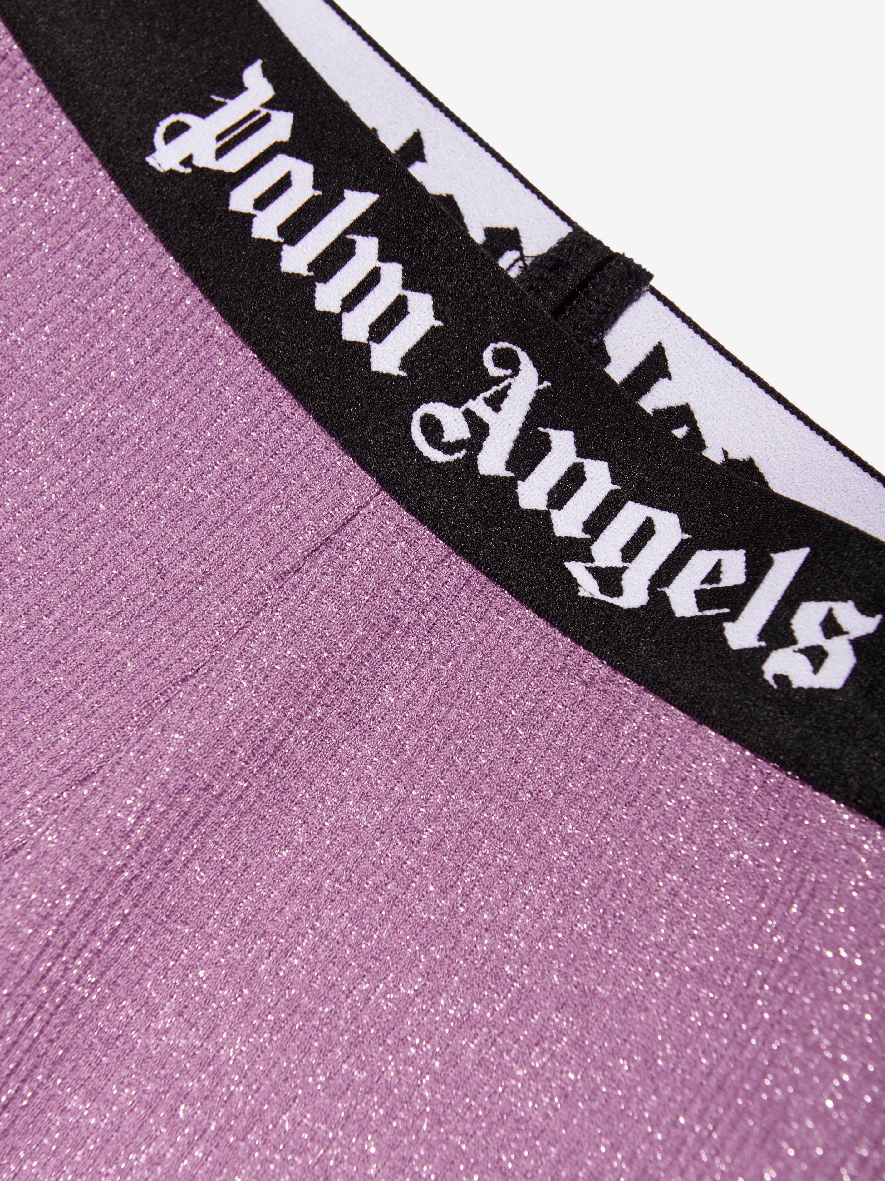 Palm Angels Girls Logo Band Flare Leggings in Purple