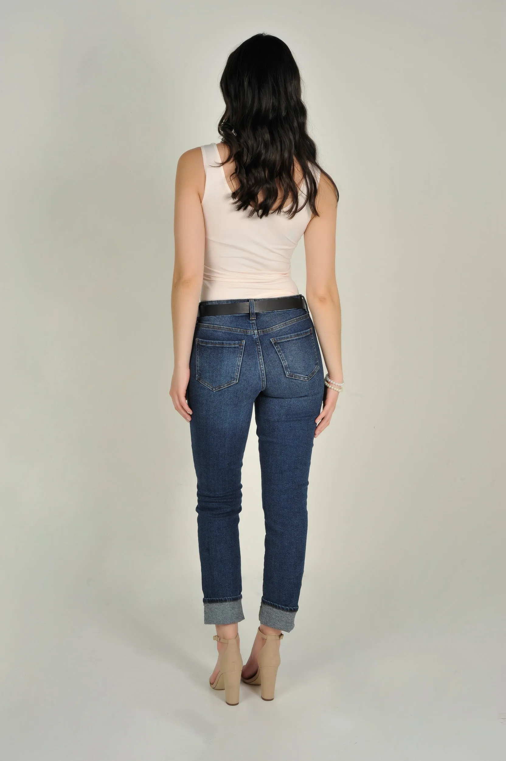 Pantalon capri en denim - CJ23789BR6 - (E-C16)