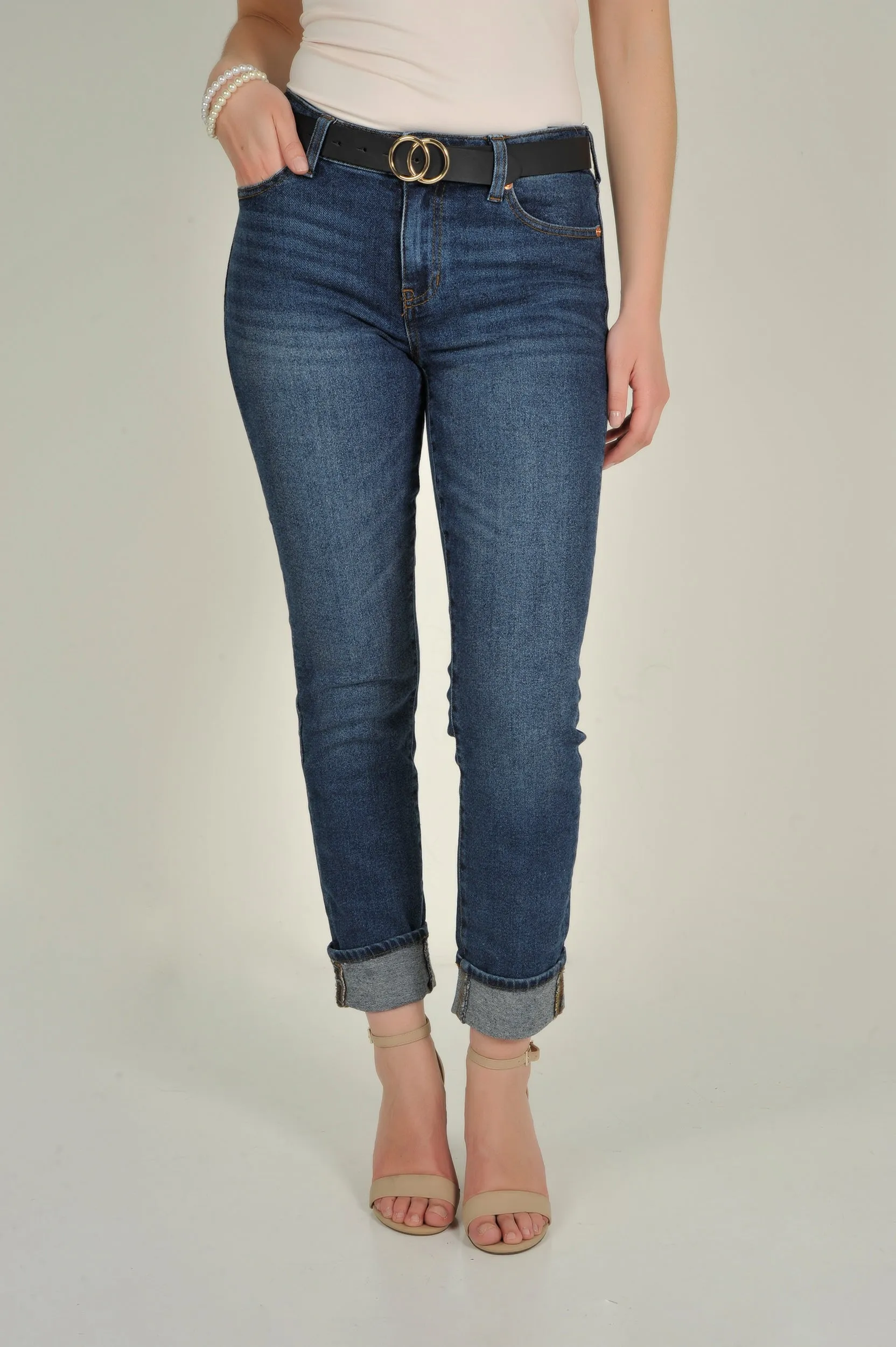 Pantalon capri en denim - CJ23789BR6 - (E-C16)