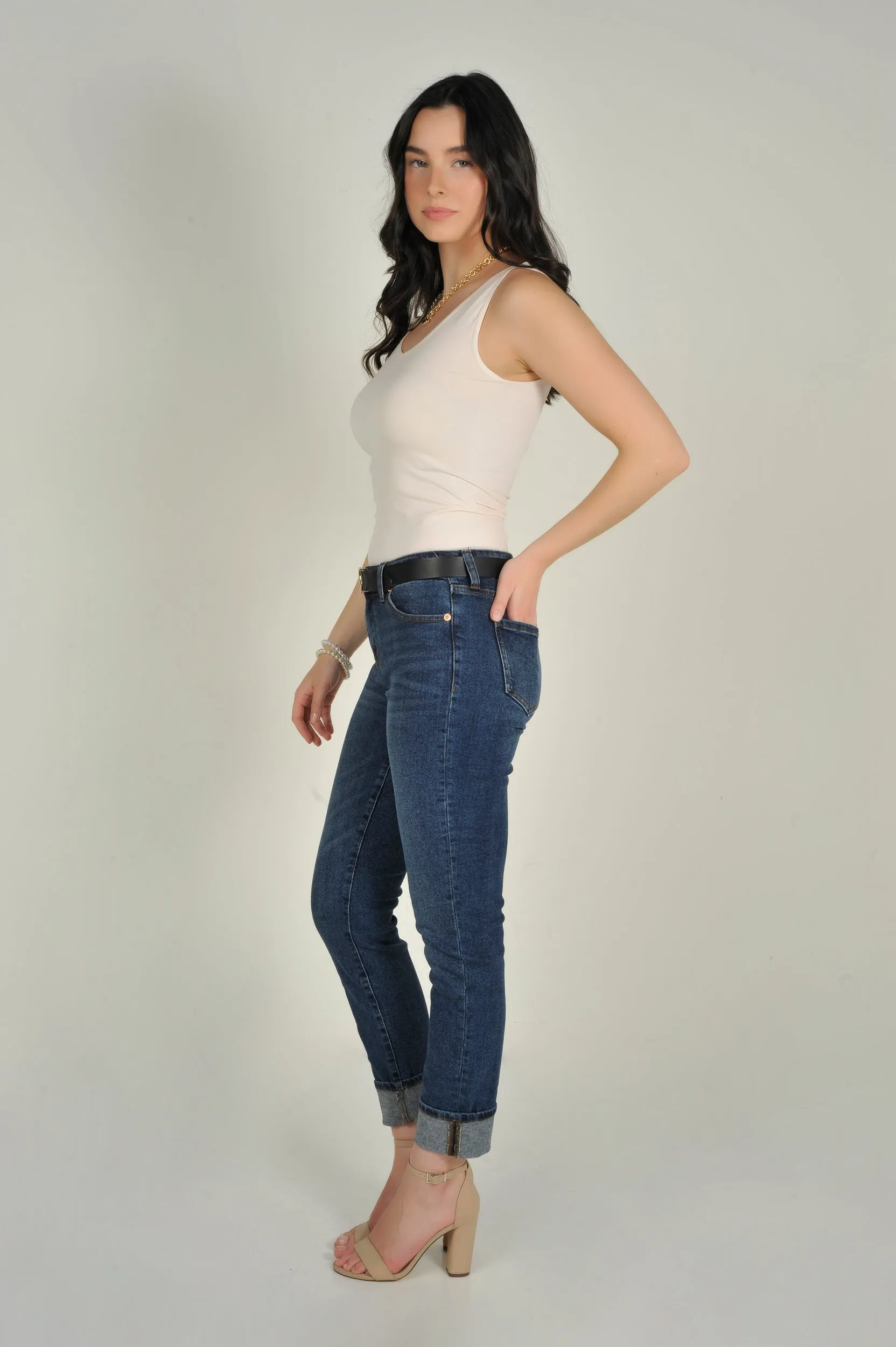 Pantalon capri en denim - CJ23789BR6 - (E-C16)