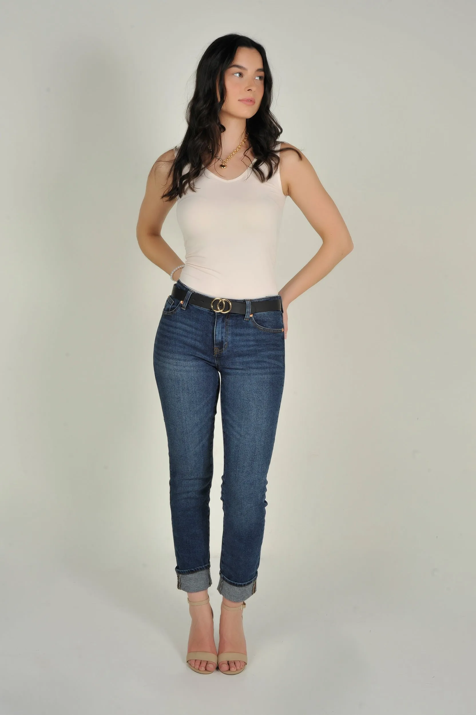 Pantalon capri en denim - CJ23789BR6 - (E-C16)