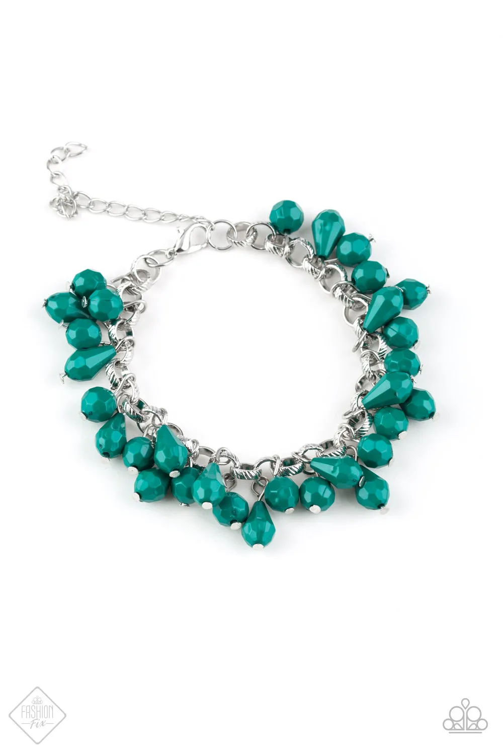 Paparazzi Accessories  - Malibu Masquerade - #N106 Peg - Green Bracelet #GM-0918