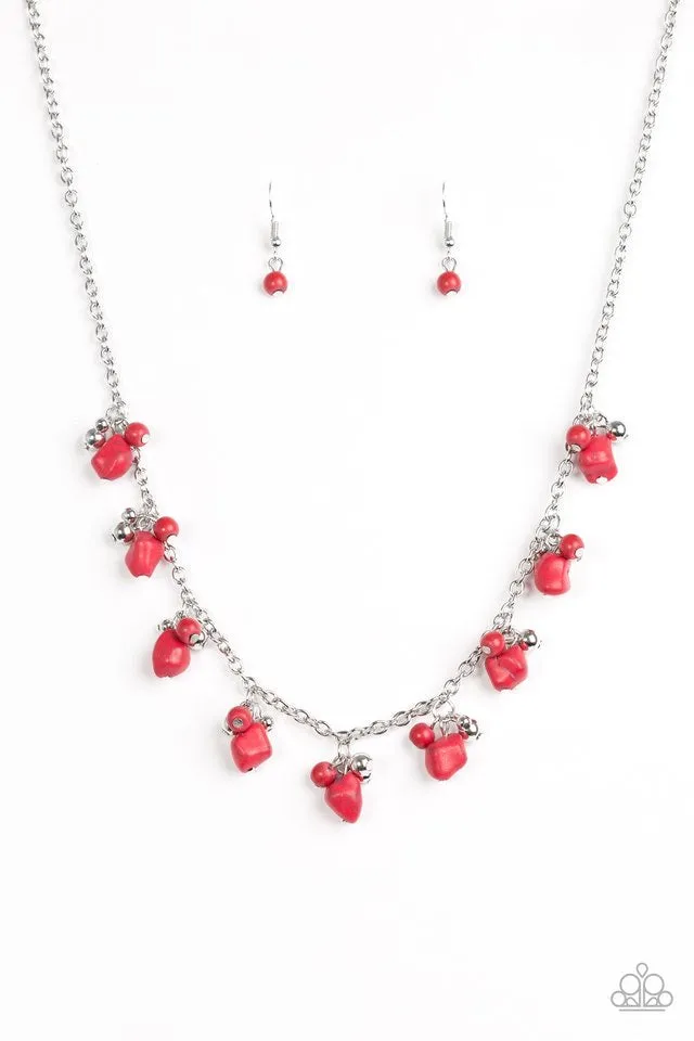 Paparazzi Accessories  - Rocky Mountain Magnificence #N483 Peg - Red Necklace