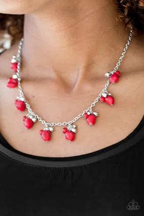 Paparazzi Accessories  - Rocky Mountain Magnificence #N483 Peg - Red Necklace