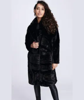 PIA ROSSINI HEPBURN FAUX FUR MIDI COAT