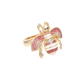 Pink Stone Bee Ring