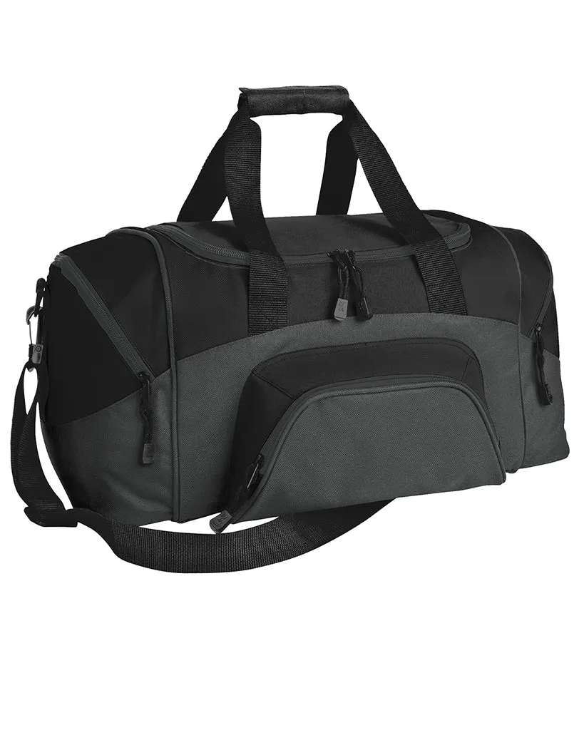 Poly Colorblock Small Sport Duffel With Zippered Pockets