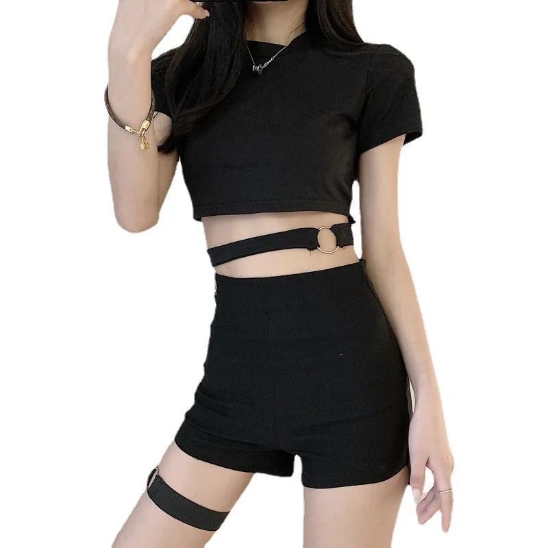 Punk Women Black Sexy Pleated High Waist Skirt Summer Niche Skirt