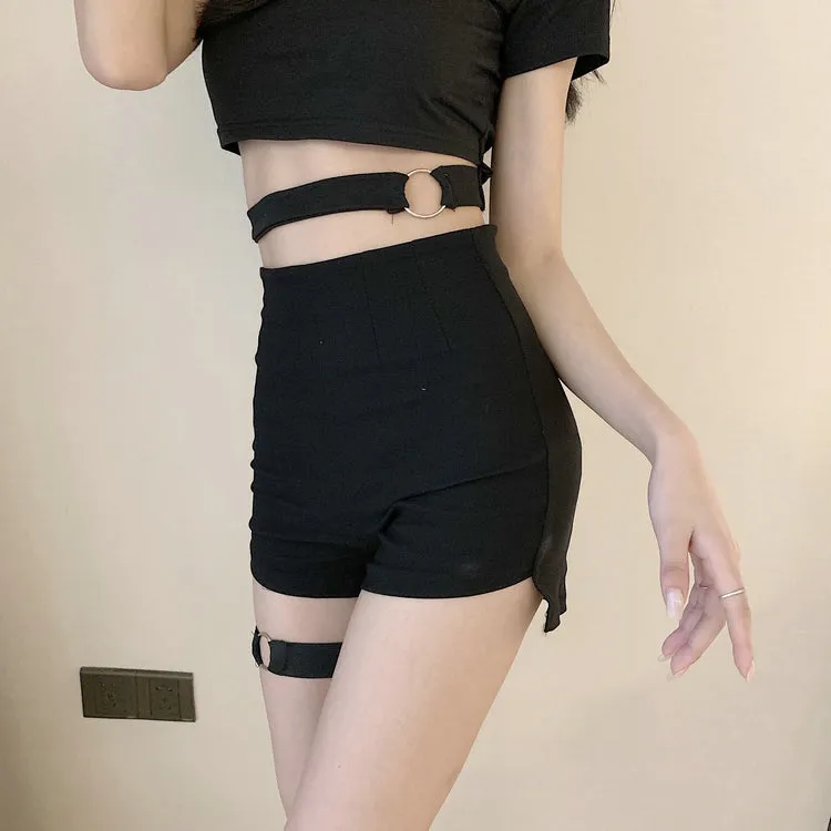 Punk Women Black Sexy Pleated High Waist Skirt Summer Niche Skirt