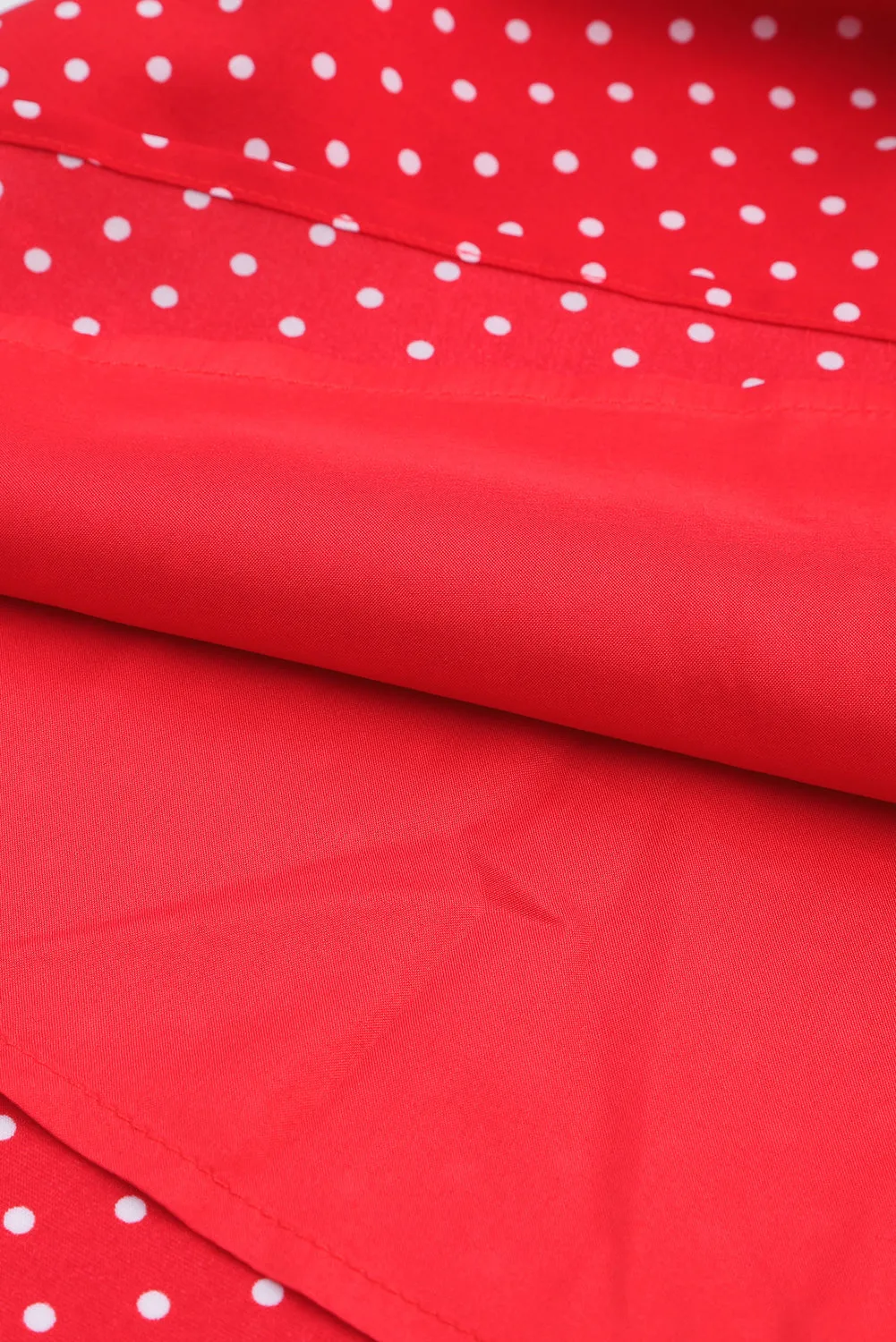 Red Polka Dot V Neck Ruffle Sleeve Short Dress