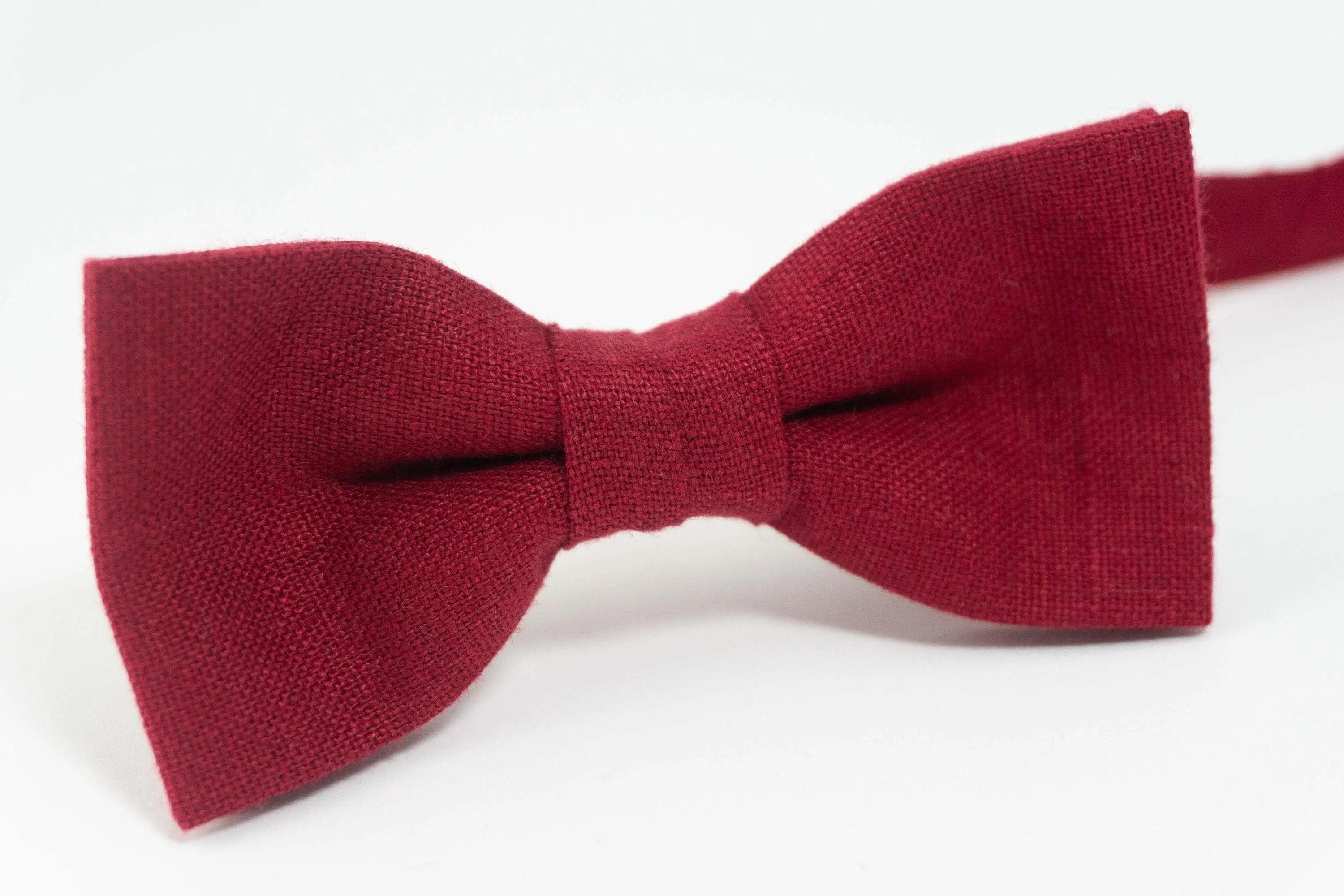 Red wedding bow tie |  red pre-tied bow tie