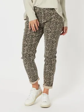 REVERSIBLE ANIMAL PRINT JEAN