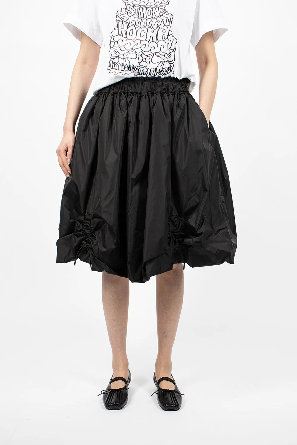 Ruched midi Skirt Black