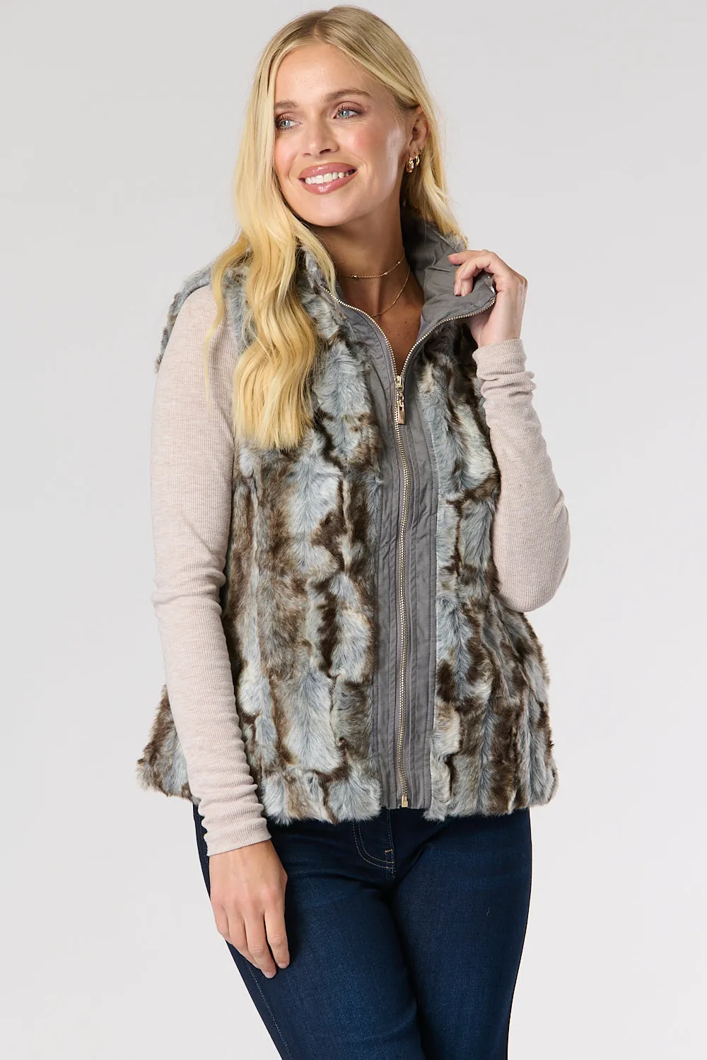 Saloos Soft Touch Faux Fur Gilet